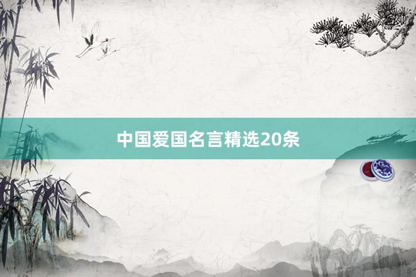 中国爱国名言精选20条