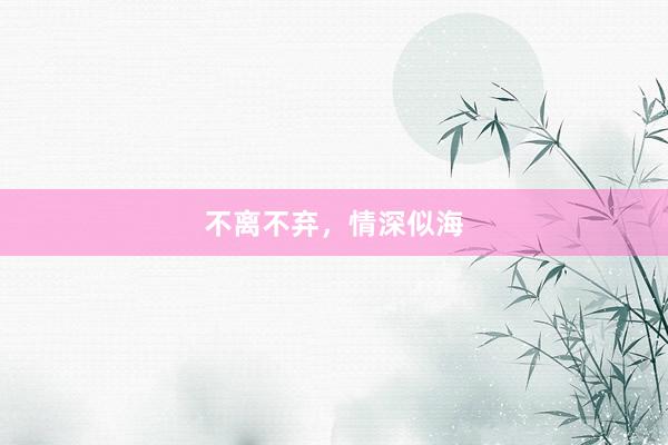 不离不弃，情深似海